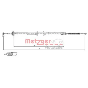 Tirette à câble, frein de stationnement METZGER 12.0704