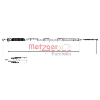 METZGER 12.0716 - Tirette à câble, frein de stationnement arrière droit