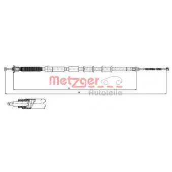 METZGER 12.0717 - Tirette à câble, frein de stationnement arrière gauche