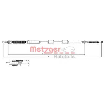 METZGER 12.0718 - Tirette à câble, frein de stationnement arrière droit