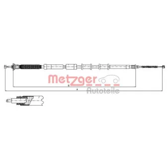 METZGER 12.0719 - Tirette à câble, frein de stationnement arrière gauche