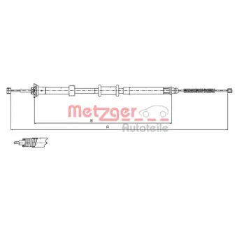 METZGER 12.0724 - Tirette à câble, frein de stationnement arrière droit