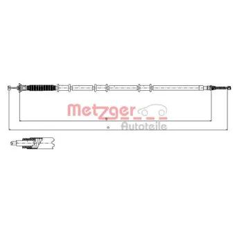 METZGER 12.0735 - Tirette à câble, frein de stationnement arrière droit