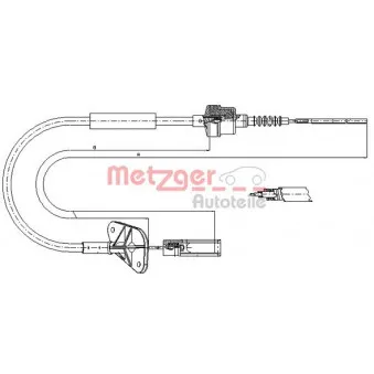 Tirette à câble, commande d'embrayage METZGER 12.7201
