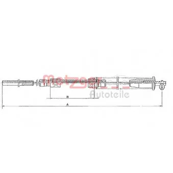 METZGER 1251.10 - Tirette à câble, frein de stationnement arrière droit