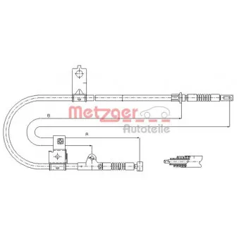METZGER 17.0004 - Tirette à câble, frein de stationnement arrière droit