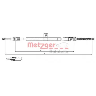 METZGER 17.0006 - Tirette à câble, frein de stationnement arrière gauche