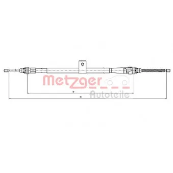 METZGER 17.0009 - Tirette à câble, frein de stationnement arrière droit