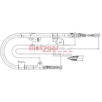 METZGER 17.0113 - Tirette à câble, frein de stationnement arrière droit