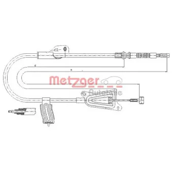 METZGER 17.0124 - Tirette à câble, frein de stationnement arrière gauche