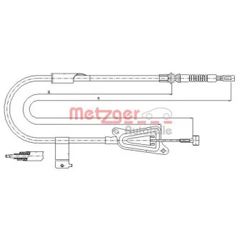 Tirette à câble, frein de stationnement arrière droit METZGER OEM 36530BU000