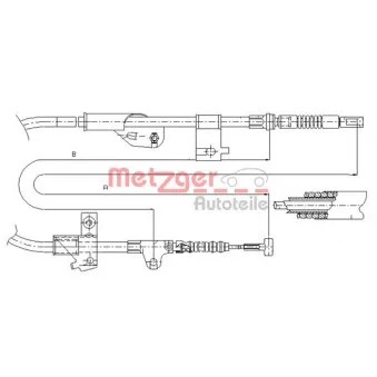 METZGER 17.0235 - Tirette à câble, frein de stationnement arrière droit