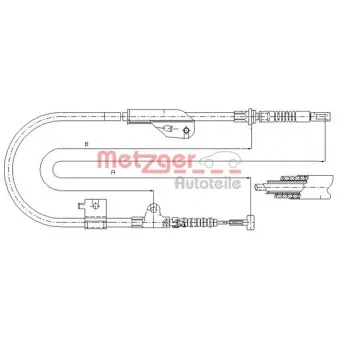 METZGER 17.0236 - Tirette à câble, frein de stationnement arrière gauche