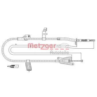 METZGER 17.0247 - Tirette à câble, frein de stationnement arrière gauche