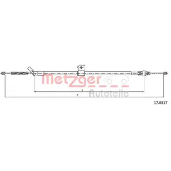 METZGER 17.0317 - Tirette à câble, frein de stationnement arrière droit