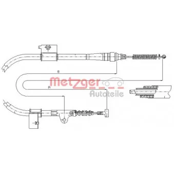 Tirette à câble, frein de stationnement arrière gauche METZGER OEM 365310F000 Tirette à câble, frein de stationnement arrière gauche METZGER OEM 365310F000