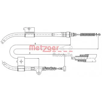 METZGER 17.0332 - Tirette à câble, frein de stationnement arrière droit