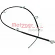 METZGER 17.1566 - Tirette à câble, frein de stationnement arrière gauche