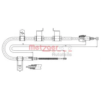 Tirette à câble, frein de stationnement arrière gauche METZGER OEM 597601C800