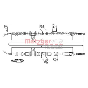 Tirette à câble, frein de stationnement METZGER 17.3501