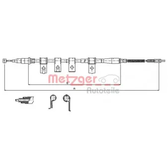 Tirette à câble, frein de stationnement arrière gauche METZGER OEM 96230545