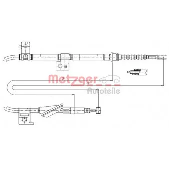 Tirette à câble, frein de stationnement arrière droit METZGER OEM 47510SN7952