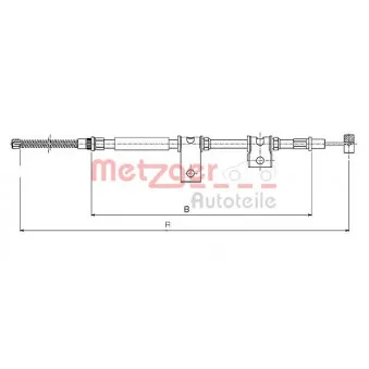 METZGER 17.5016 - Tirette à câble, frein de stationnement arrière gauche