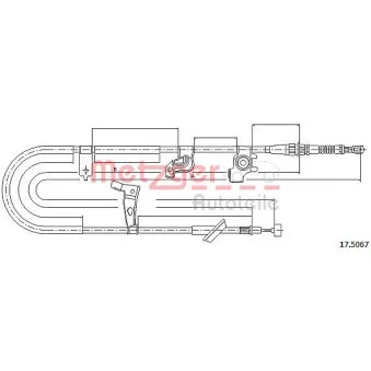 Tirette à câble, frein de stationnement arrière gauche METZGER OEM 5440255L10