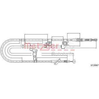 METZGER 17.5067 - Tirette à câble, frein de stationnement arrière gauche