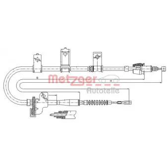 Tirette à câble, frein de stationnement arrière droit METZGER OEM 5977007310