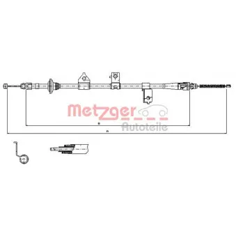 METZGER 17.6027 - Tirette à câble, frein de stationnement arrière gauche