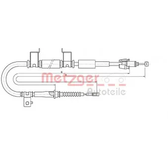 METZGER 17.6053 - Tirette à câble, frein de stationnement arrière droit