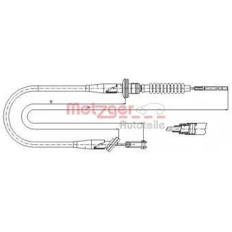 Tirette à câble, commande d'embrayage METZGER OEM 4707843