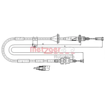 METZGER 18.6112 - Tirette à câble, commande d'embrayage