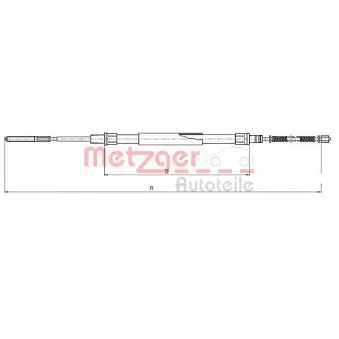 Tirette à câble, frein de stationnement METZGER OEM 6K0609721C