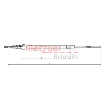 Tirette à câble, frein de stationnement METZGER OEM 6K0609721E
