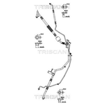 Conduite à haute/basse pression, climatisation TRISCAN 9010 28108 pour CITROEN DS3 1.6 BlueHDi 75 - 75cv Conduite à haute/basse pression, climatisation TRISCAN 9010 28108 pour CITROEN DS3 1.6 BlueHDi 75 - 75cv