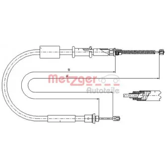 METZGER 321.7 - Tirette à câble, frein de stationnement arrière gauche