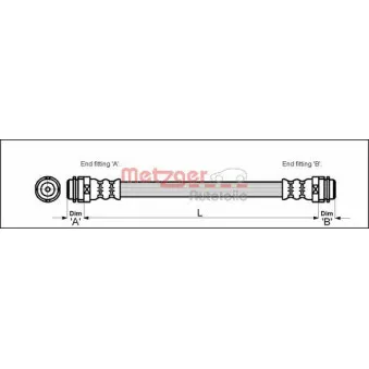Flexible de frein METZGER OEM 8Z0611775A