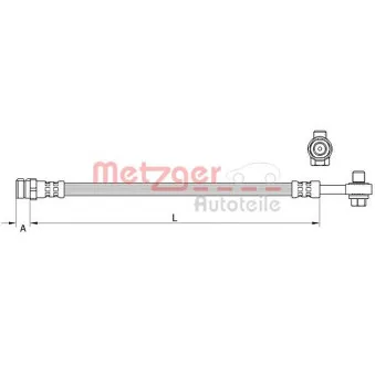 Flexible de frein METZGER 4111477 pour VOLKSWAGEN GOLF 1.4 TGI CNG - 110cv