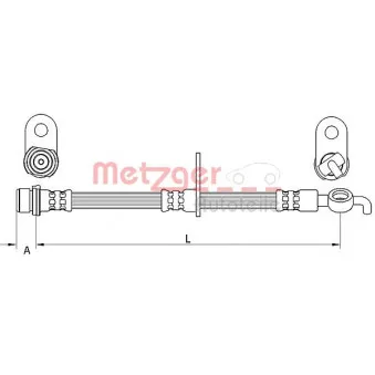 Flexible de frein avant droit METZGER OEM 1612138680