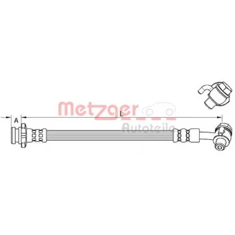 Flexible de frein arrière gauche METZGER OEM 463167096R