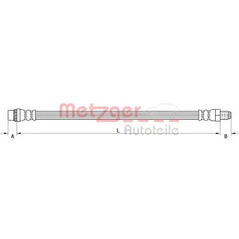 Flexible de frein METZGER 4111587 pour RENAULT CLIO 0.9 TCe 90 - 90cv
