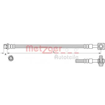 METZGER 4111626 - Flexible de frein avant gauche