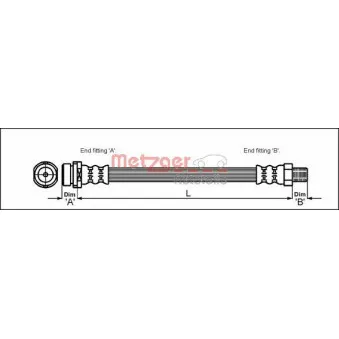 Flexible de frein METZGER OEM 98AG2282CB