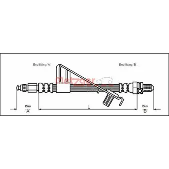 Flexible de frein METZGER OEM BSG 30-730-029