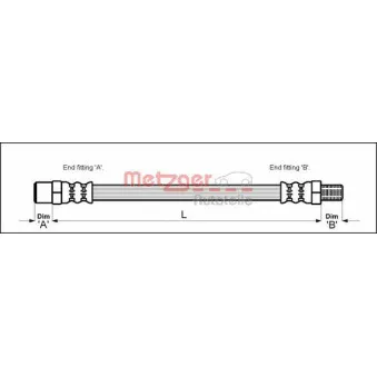 Flexible de frein METZGER OEM 34304089