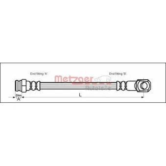 Flexible de frein METZGER OEM BSG 60-730-008