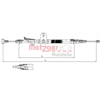 METZGER 451.2 - Tirette à câble, frein de stationnement arrière gauche