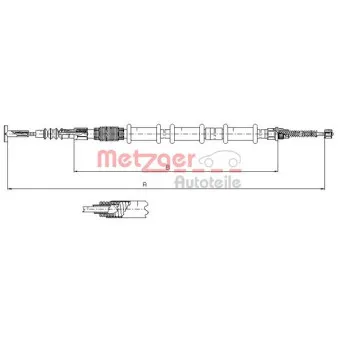 Tirette à câble, frein de stationnement arrière droit METZGER OEM 46547547
